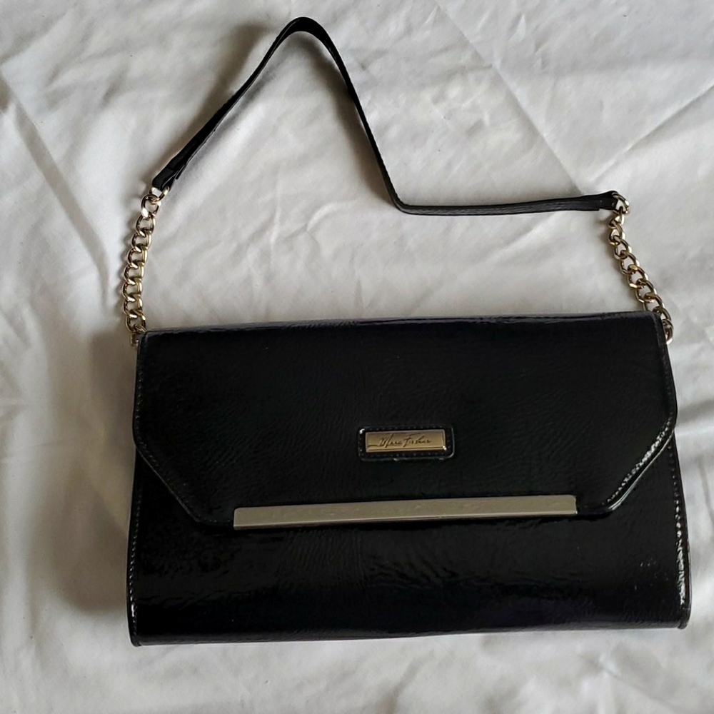 Black Patent Leather Marc Fisher Purse Clutch
